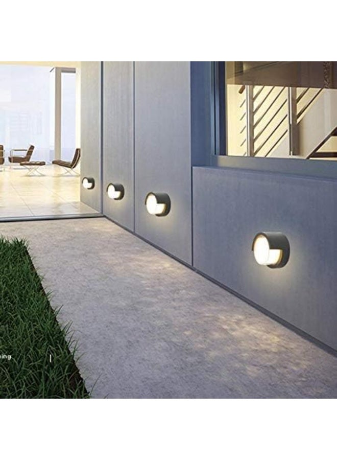 المفتاحة مصباح جداري خارجي عصري بتقنية LED من ALMIFTAH | مصباح جداري دائري من الأكريليك المقاوم للماء | أبيض دافئ 3000 كلفن | مصباح جداري خارجي مقاوم للعوامل الجوية للحديقة والفناء والشرفة - Image 4